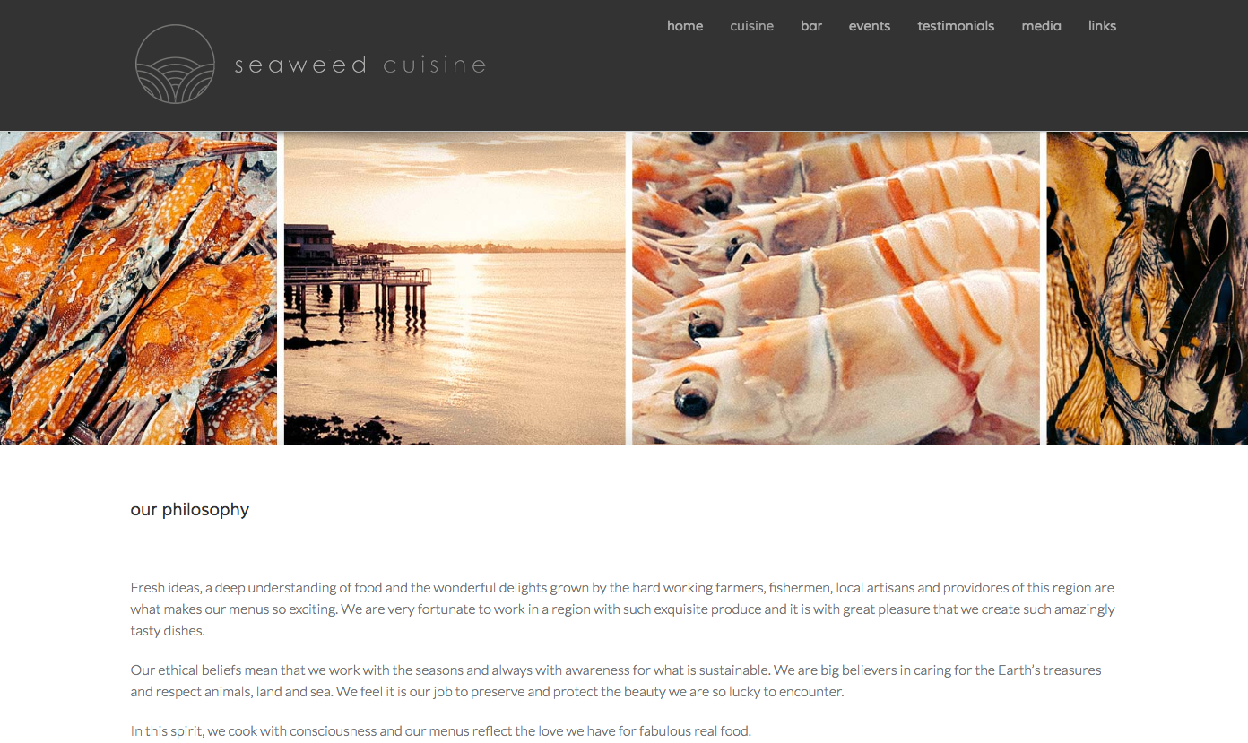 seaweed cuisine website by Jules Ober